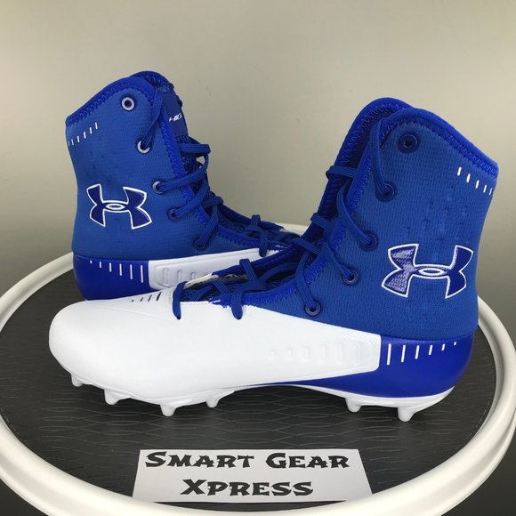 NEW Under Armour Highlight MC Blue White Cleats - Picture 3 of 7